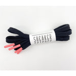 SneakerScience Premium Coloured Tip Laces - (Black/Petal Pink)