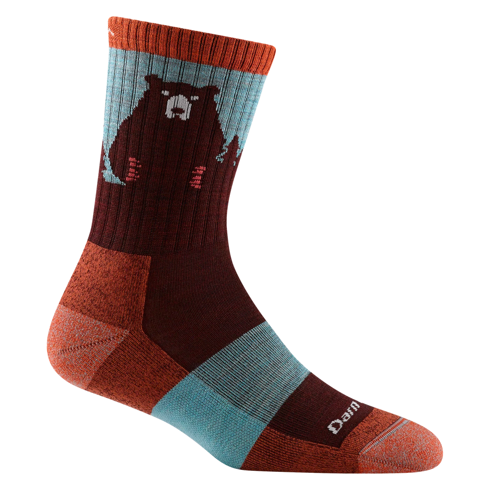 Darn Tough - Women's Bear Town Micro Crew Lightweight Hiking Socks (Burgundy)