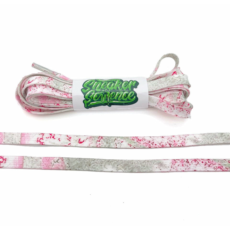 SneakerScience Tie Dye Flat Laces - (Cherry Blossom)