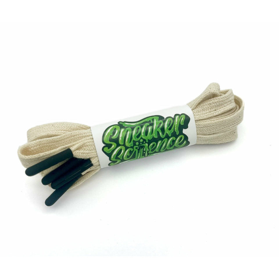 SneakerScience Premium Coloured Tip Laces - (Cream/Black)