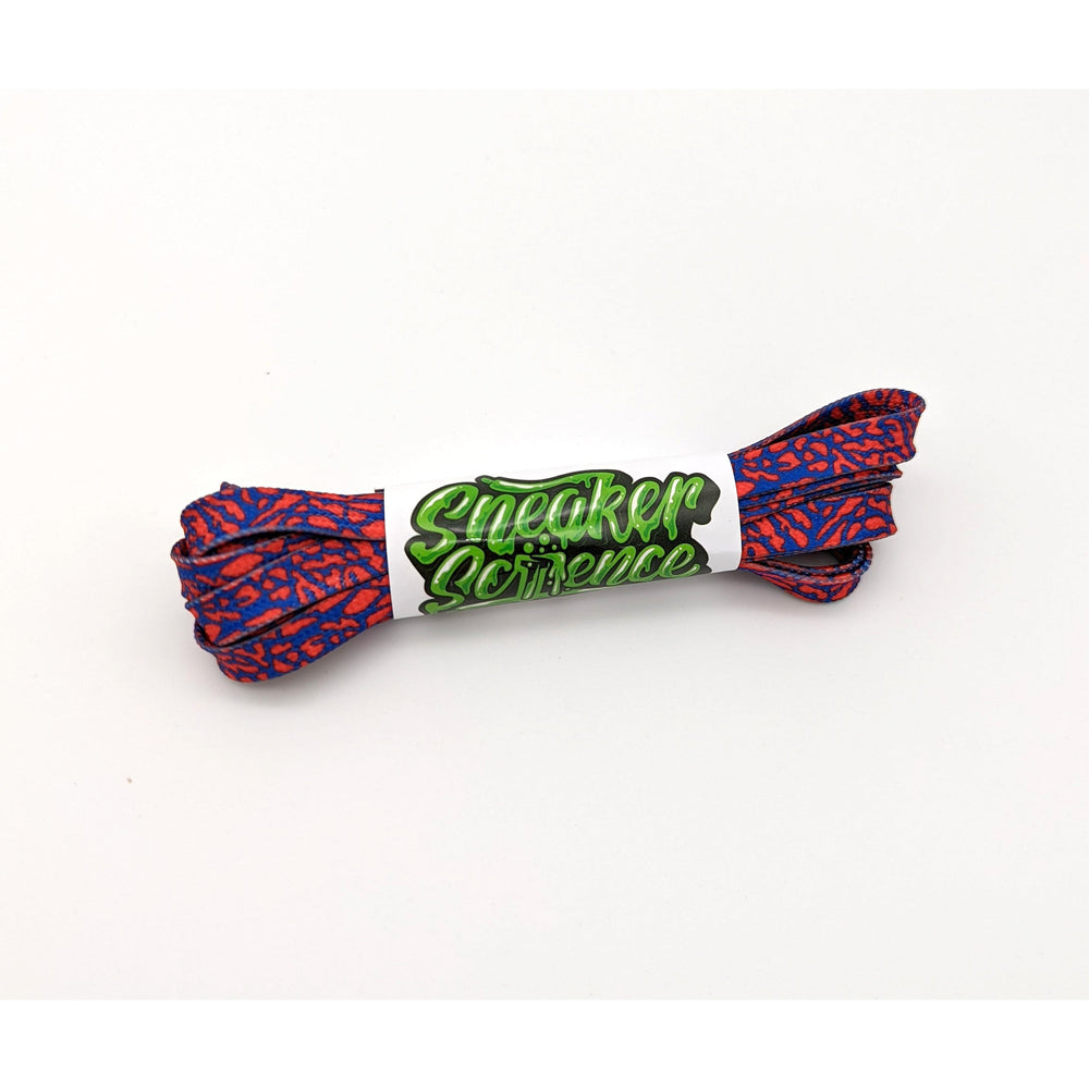 SneakerScience Animal Print Flat Laces - Elephant (Red/Blue) – Sneaker ...