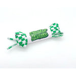 SneakerScience Checkered Flat Laces - (Green/White)