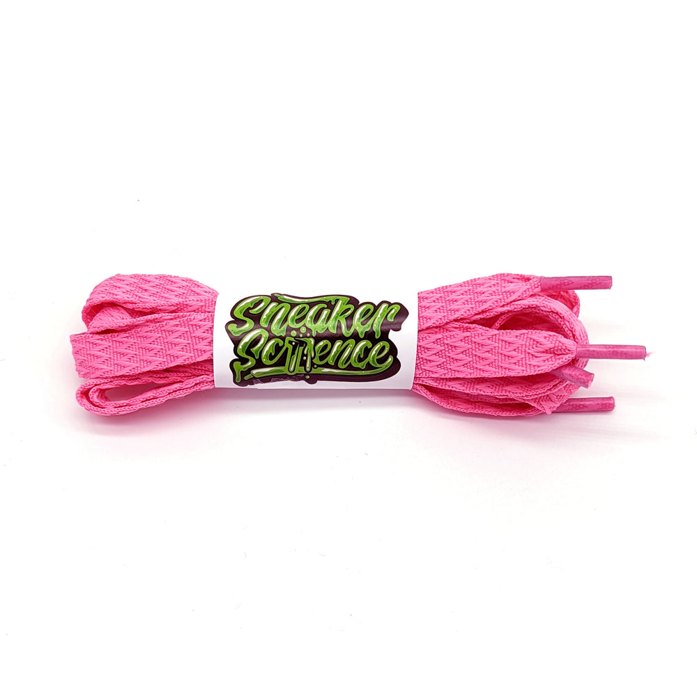 SneakerScience 15mm Wide Drag / Curb Style Shoelaces - (Hot Pink)