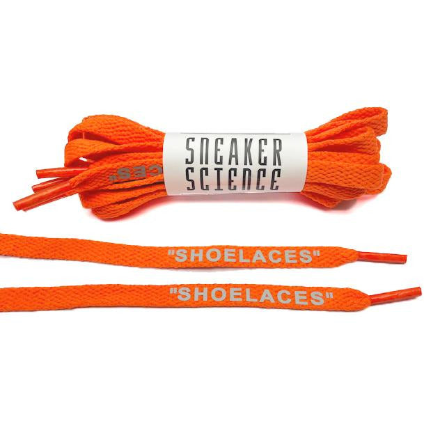 Neon Orange Off-White Style Shoelaces