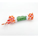 SneakerScience Checkered Flat Laces - (Orange/White)