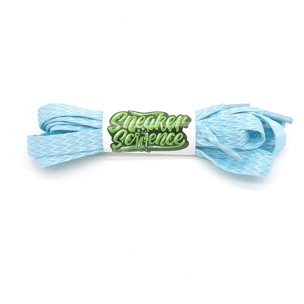 SneakerScience 15mm Wide Drag / Curb Style Shoelaces - (Pale Blue)