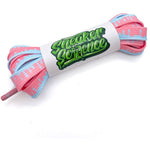 SneakerScience Paint Drip Flat Laces - (Pink/Blue)