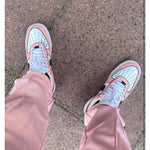 SneakerScience Premium Coloured Tip Laces - (White/Baby Pink)