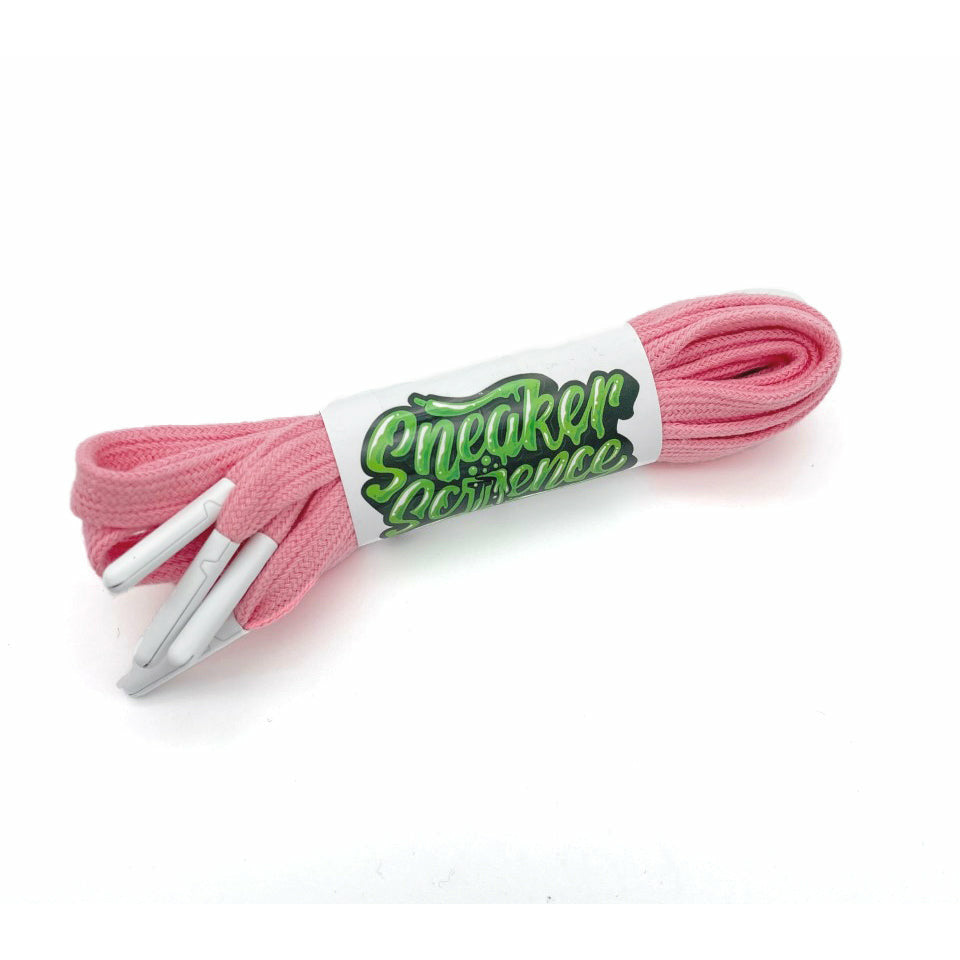 SneakerScience Premium Coloured Tip Laces - (Pink/White)