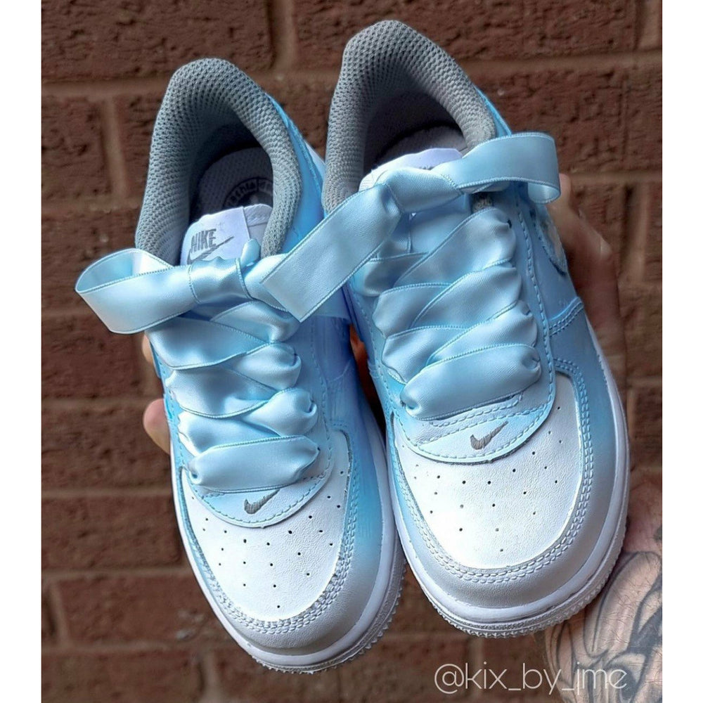 SneakerScience Satin Flat Laces - (Baby Blue)