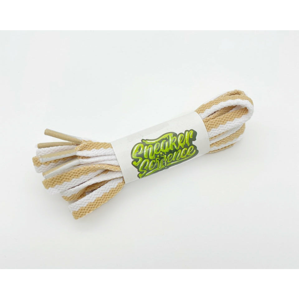 SneakerScience Splice Two Tone Flat Shoelaces - (Tan/White)