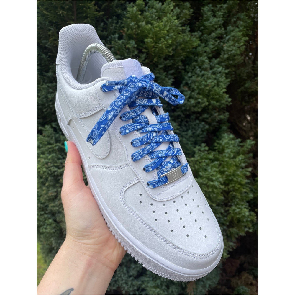 SneakerScience Bandana Series Flat Laces - (Blue)