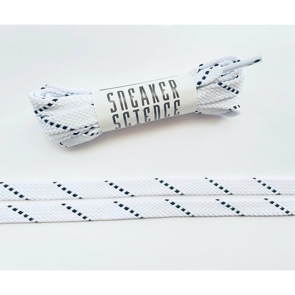 SneakerScience NB Replacement Dotted Shoelaces - (White/Black)