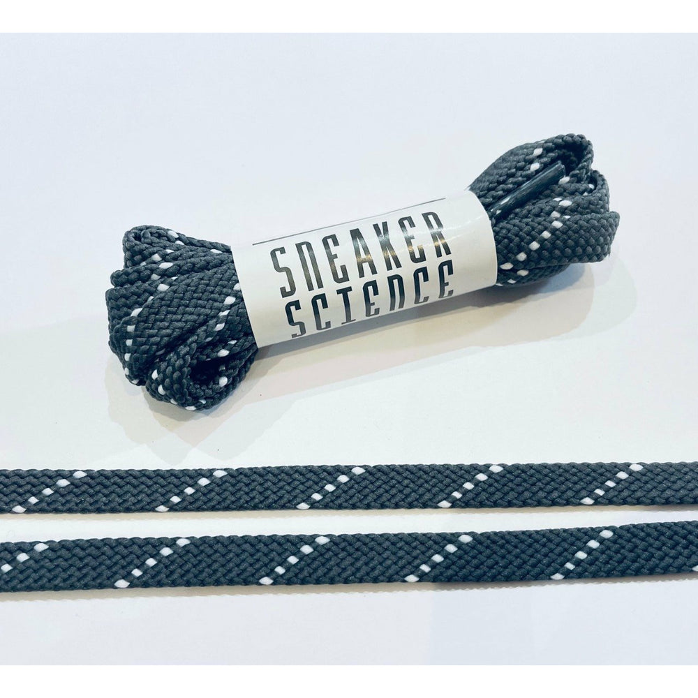 SneakerScience NB Replacement Dotted Shoelaces - (Dark Grey/White)