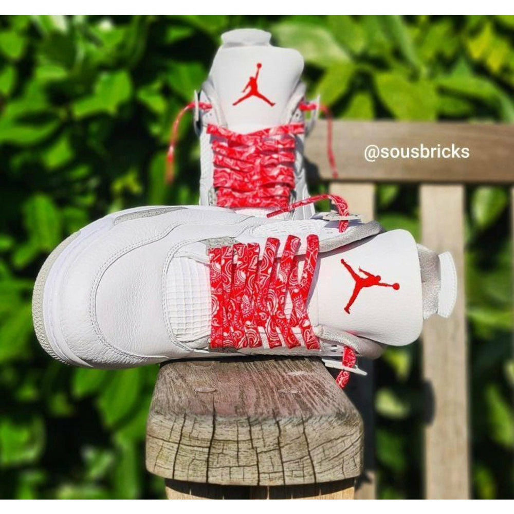 SneakerScience Bandana Series Flat Laces - (Red)