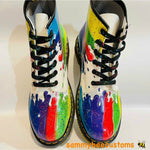 SneakerScience Splattered Flat Laces - (Black/Multi)