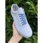 SneakerScience Checkered Flat Laces - (Blue/White)