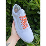 SneakerScience Checkered Flat Laces - (Orange/White)