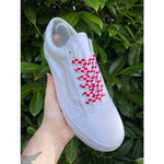 SneakerScience Checkered Flat Laces - (Red/White)