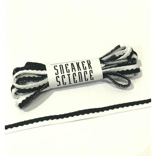 SneakerScience Splice Two Tone Flat Shoelaces - (White/Black)