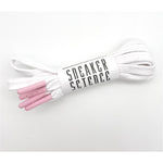 SneakerScience Premium Coloured Tip Laces - (White/Baby Pink)