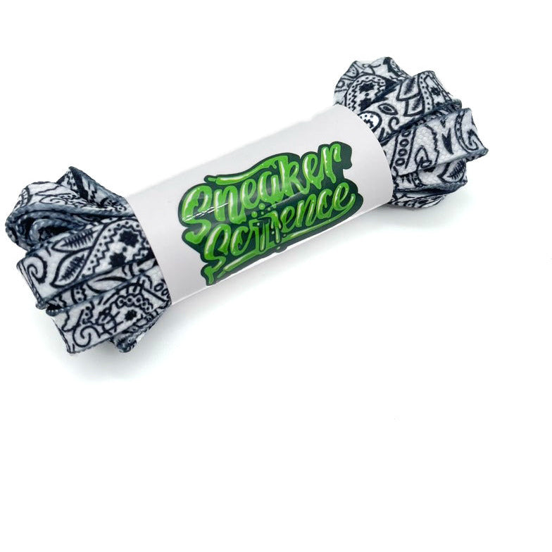 SneakerScience Bandana Series Flat Laces - (White/Black) – Sneaker Science