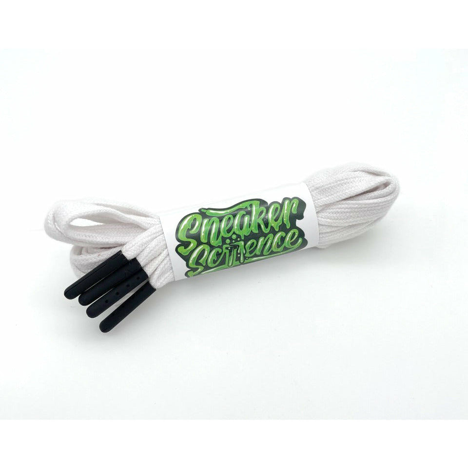 SneakerScience Premium Coloured Tip Laces - (White/Black)