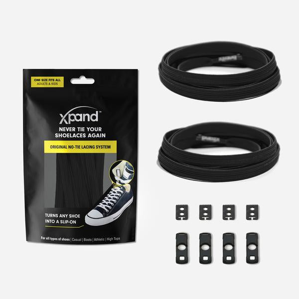 Xpand Laces Original Flat No Tie Lacing System - Black