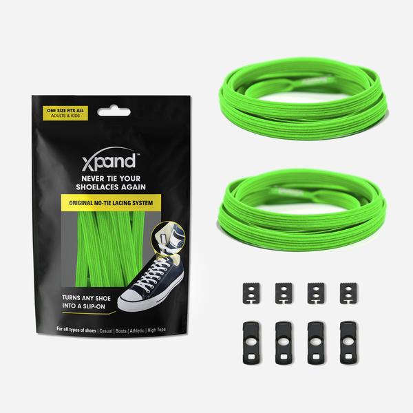 Xpand Laces Original Flat No Tie Lacing System - Neon Green