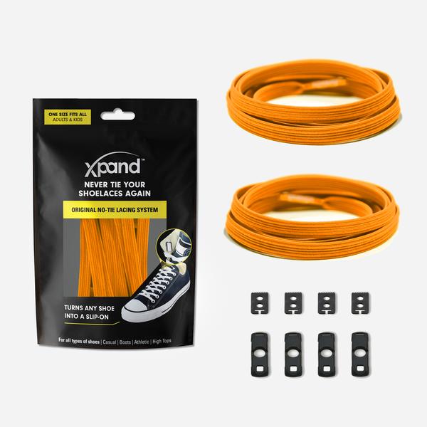 Xpand Laces Original Flat No Tie Lacing System - Neon Orange