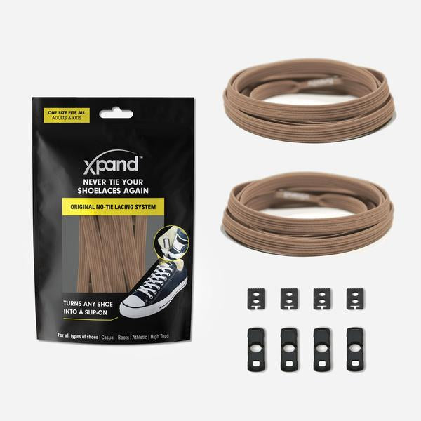 Xpand Laces Original Flat No Tie Lacing System - Sand (DAMAGED PACKAGING)