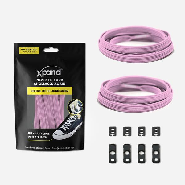 Xpand Laces Original Flat No Tie Lacing System - Soft Pink