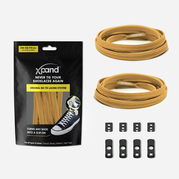 Xpand Laces Original Flat No Tie Lacing System - Tan