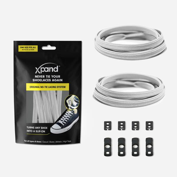 Xpand Laces Original Flat No Tie Lacing System - White